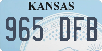 KS license plate 965DFB