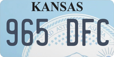 KS license plate 965DFC