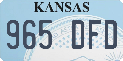 KS license plate 965DFD