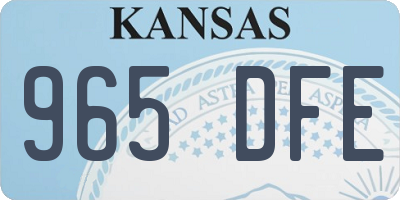 KS license plate 965DFE