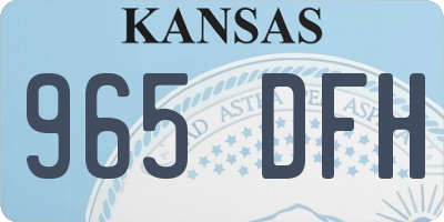 KS license plate 965DFH