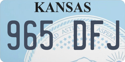 KS license plate 965DFJ