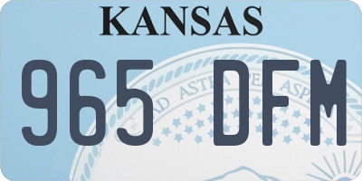 KS license plate 965DFM