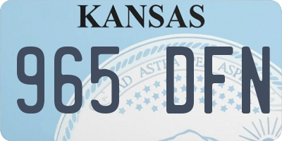 KS license plate 965DFN