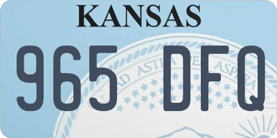 KS license plate 965DFQ