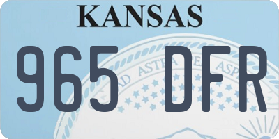 KS license plate 965DFR