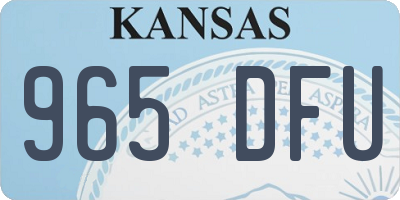 KS license plate 965DFU