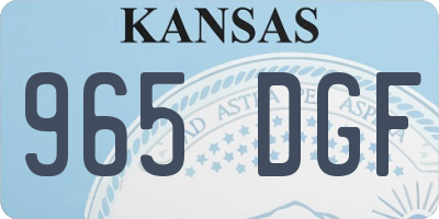 KS license plate 965DGF
