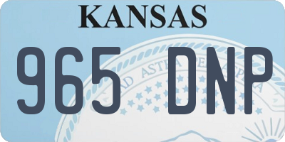 KS license plate 965DNP