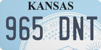 KS license plate 965DNT