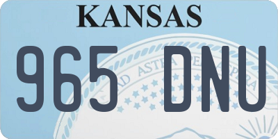KS license plate 965DNU