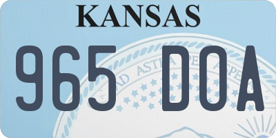 KS license plate 965DOA