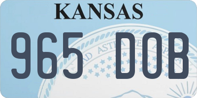 KS license plate 965DOB