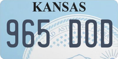 KS license plate 965DOD