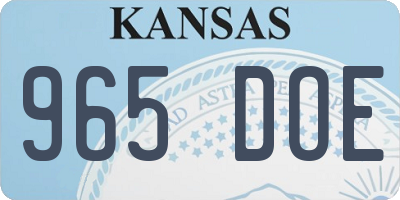 KS license plate 965DOE