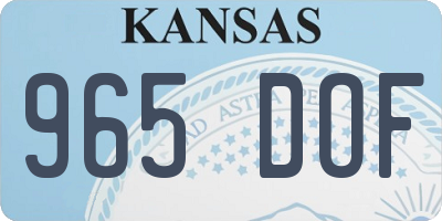 KS license plate 965DOF