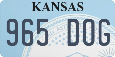 KS license plate 965DOG