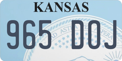 KS license plate 965DOJ
