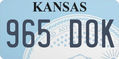 KS license plate 965DOK