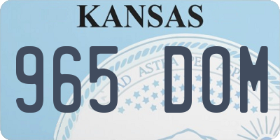 KS license plate 965DOM