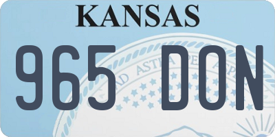KS license plate 965DON