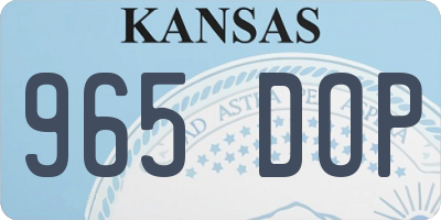 KS license plate 965DOP