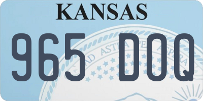 KS license plate 965DOQ