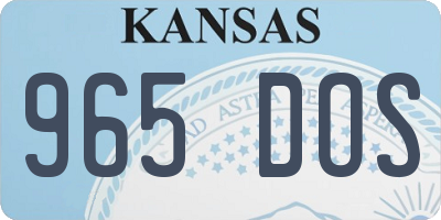 KS license plate 965DOS