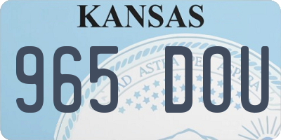KS license plate 965DOU