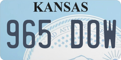 KS license plate 965DOW