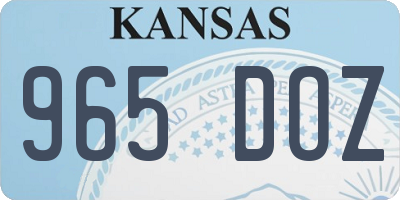 KS license plate 965DOZ