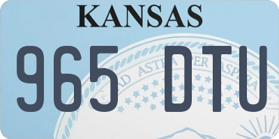 KS license plate 965DTU