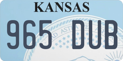 KS license plate 965DUB