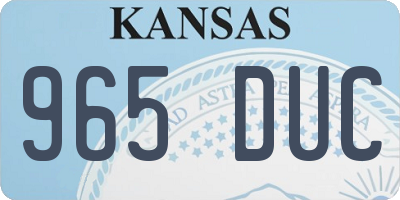 KS license plate 965DUC