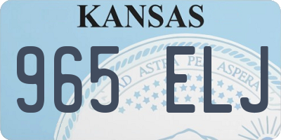 KS license plate 965ELJ