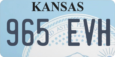KS license plate 965EVH