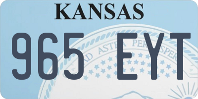 KS license plate 965EYT