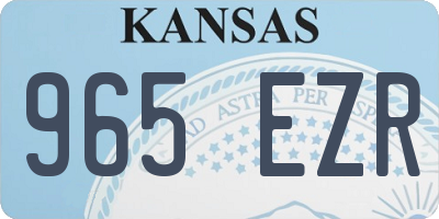 KS license plate 965EZR