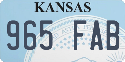 KS license plate 965FAB