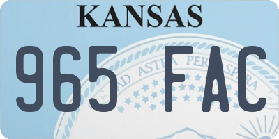 KS license plate 965FAC