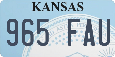 KS license plate 965FAU
