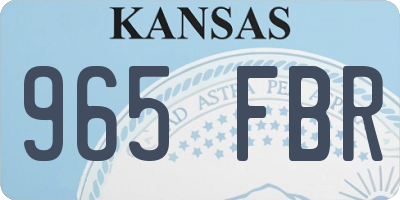 KS license plate 965FBR