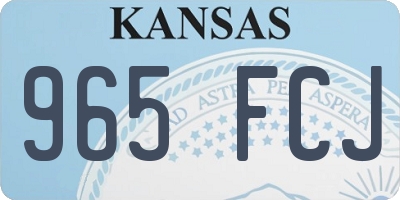 KS license plate 965FCJ