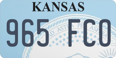 KS license plate 965FCO