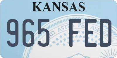 KS license plate 965FED