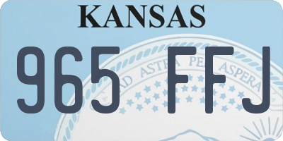 KS license plate 965FFJ