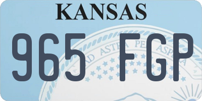 KS license plate 965FGP