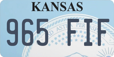 KS license plate 965FIF