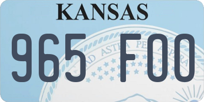 KS license plate 965FOO