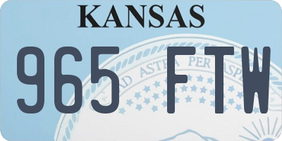 KS license plate 965FTW